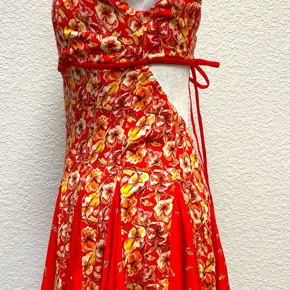 Free People Strawberry Combo Mini summer Dress, NWT, floral print, XS, open back - Picture 10 of 16
